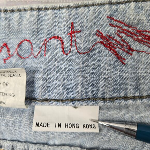 Blue Willi's Denim Skirt A Life More Pleasant Ice Blue Light Wash size 42 (12US) - Picture 11 of 13